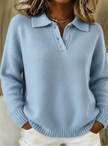 Elara | Soft Knit Polo Sweater