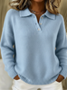Elara | Soft Knit Polo Sweater