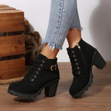 Mila | Lace-Up Chunky Ankle Boots