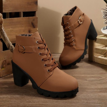 Mila | Lace-Up Chunky Ankle Boots