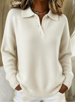 Elara | Soft Knit Polo Sweater