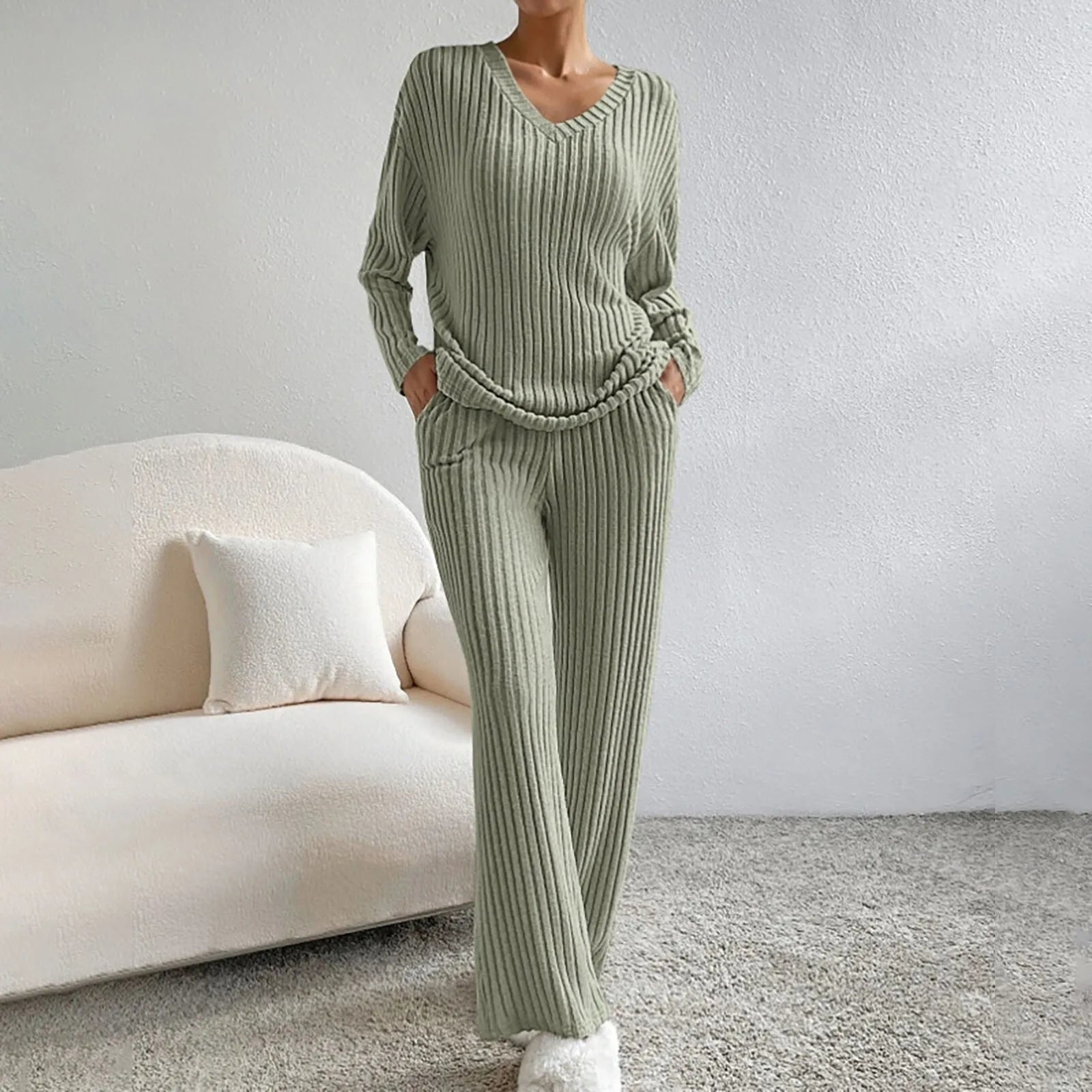 Fiona | Ribbed Knit Two-Piece Set