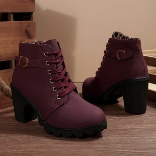 Mila | Lace-Up Chunky Ankle Boots